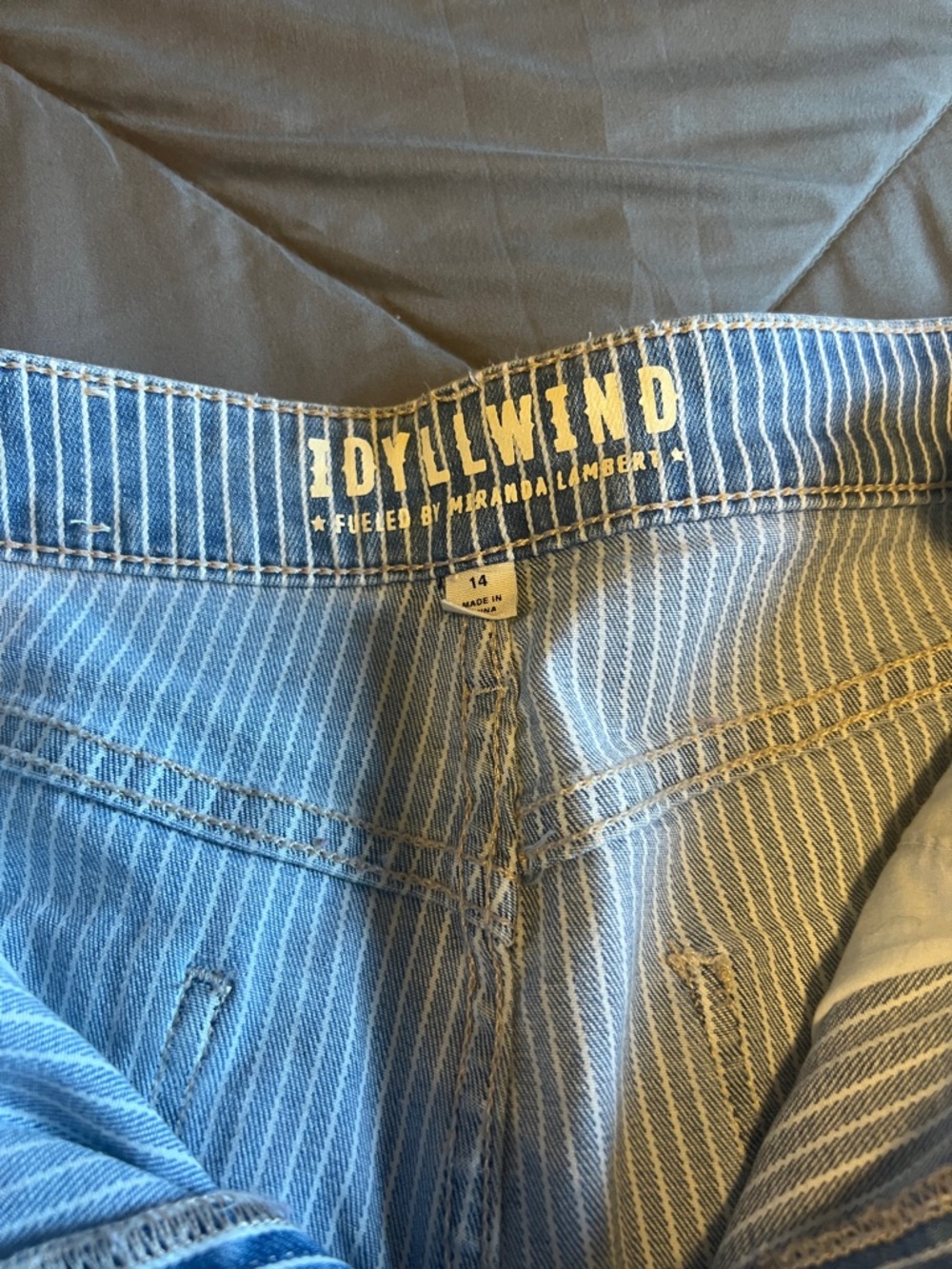 Idyllwind Light Blue Pinstripe Flare Jeans - Picture 2 of 8